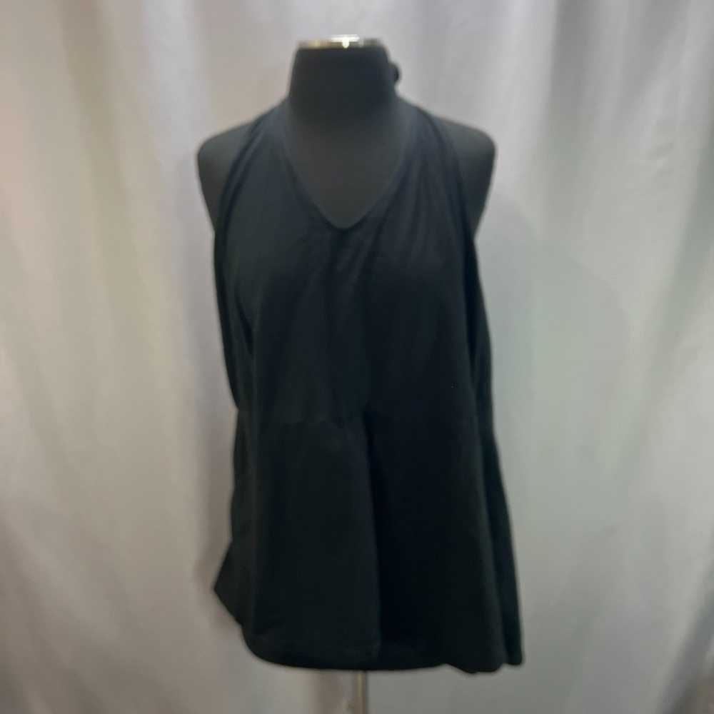 Torrid Foxy Halter Neck Peplum Top Womens 4 Black Cotton Stretch Sleeveless